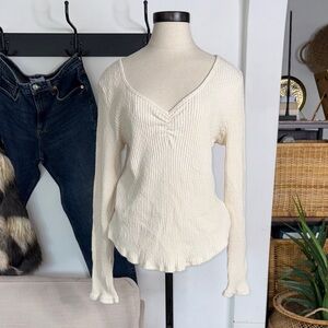 T.La Cream V-Neck Sweater